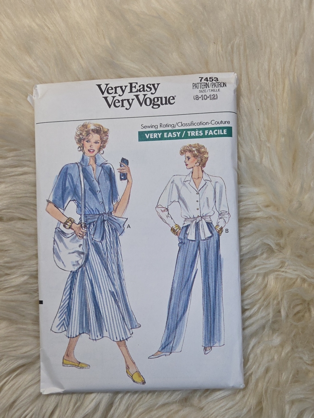 Vogue Vintage Very Easy Skirt, Pants , Top Sewing Pattern 7453